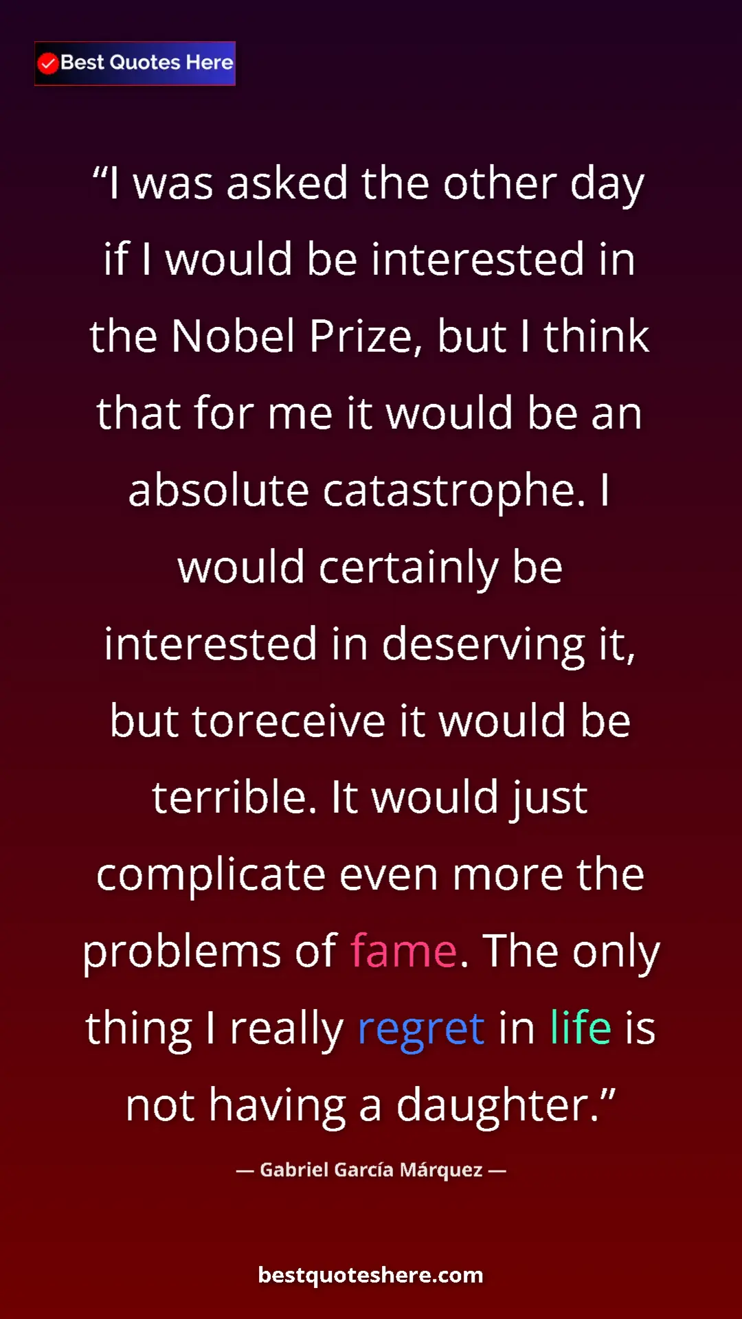 Gabriel García Márquez Quote Card: "I was asked the other day if I would be interested in the..." Pinterest quote poster by Gabriel García Márquez: "I was asked the other day if I would be interested in the..."
