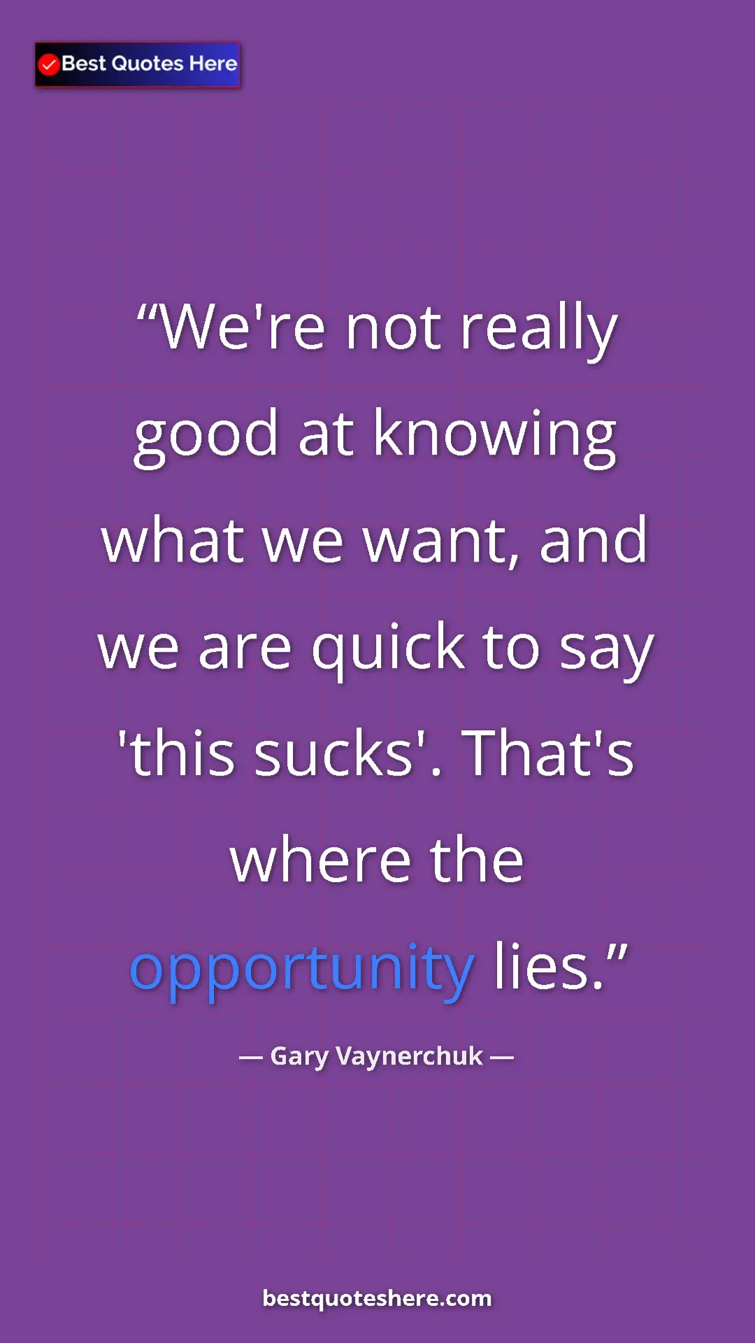 Gary Vaynerchuk Quote Card: "We're not really good at knowing what we want, and we are..." Pinterest quote poster by Gary Vaynerchuk: "We're not really good at knowing what we want, and we are..."