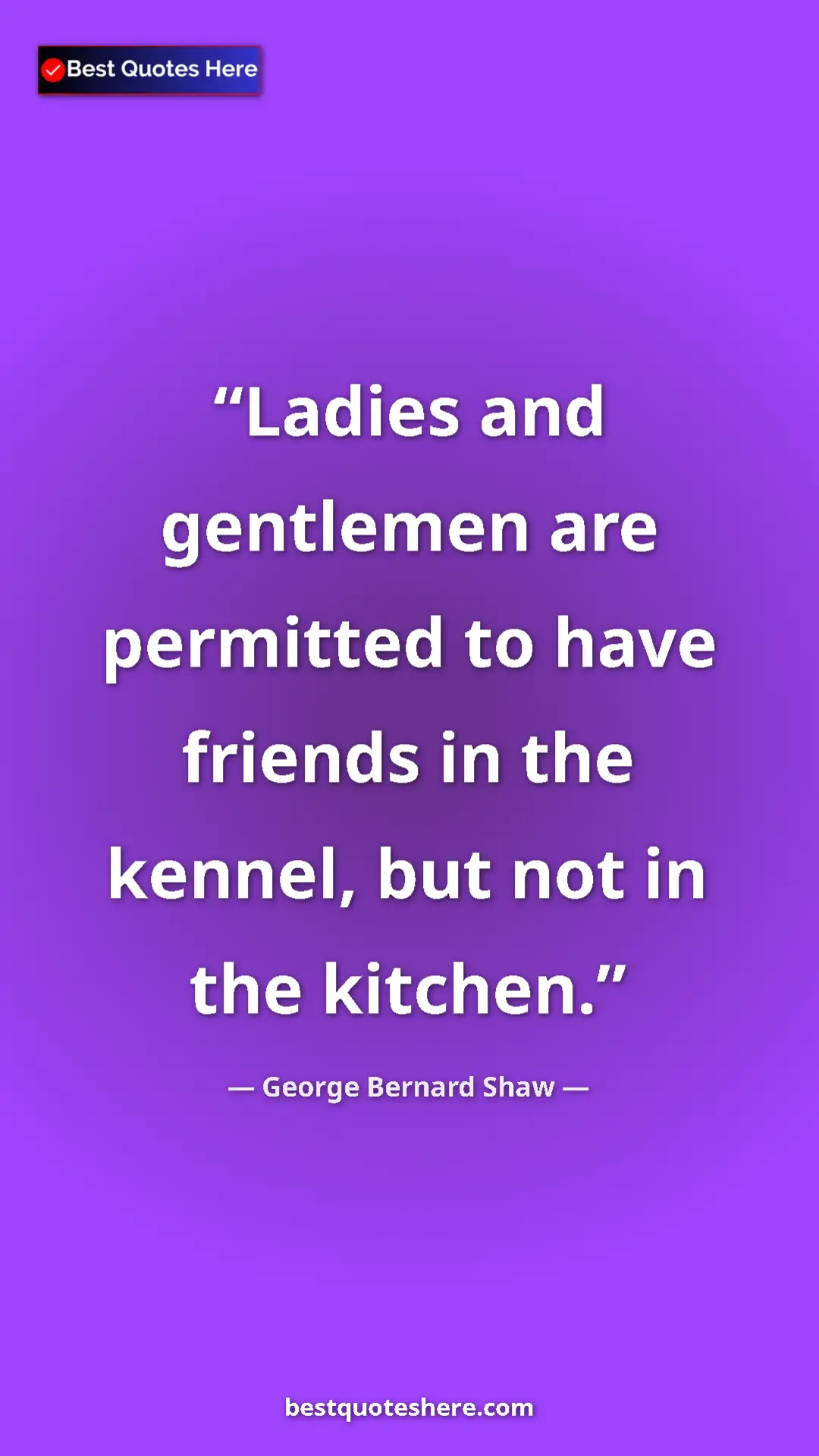 Pinterest quote poster by George Bernard Shaw: "Ladies and gentlemen are permitted to have friends in the..."