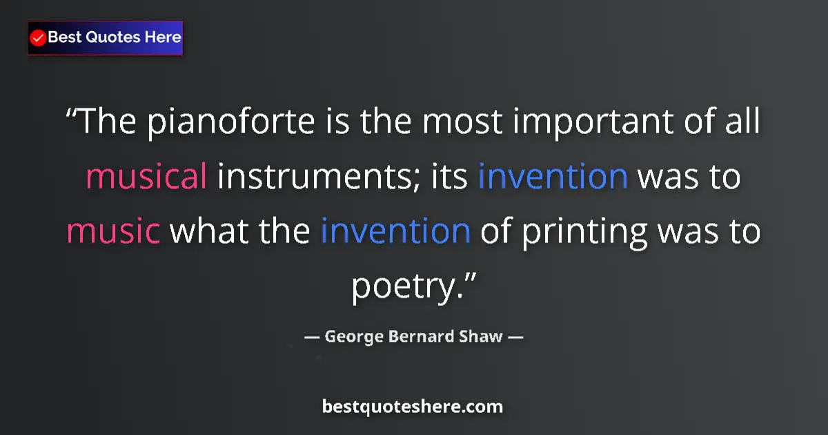 George Bernard Shaw Quote: "The pianoforte is the most important of all musical..." George Bernard Shaw quote: "The pianoforte is the most important of all musical..."