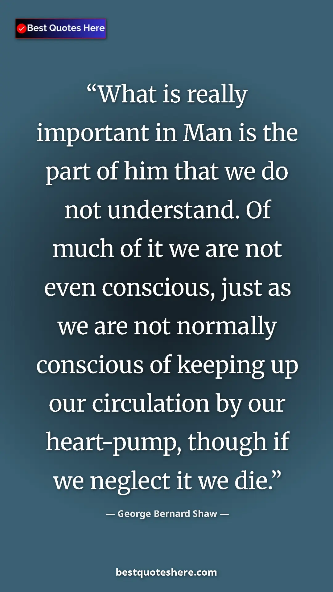 Pinterest quote poster by George Bernard Shaw: "What is really important in Man is the part of him that we d"