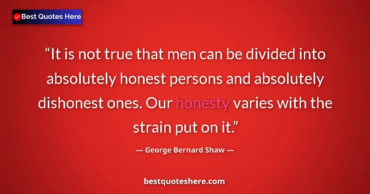 George Bernard Shaw quote: "It is not true that men can be divided into absolutely..."