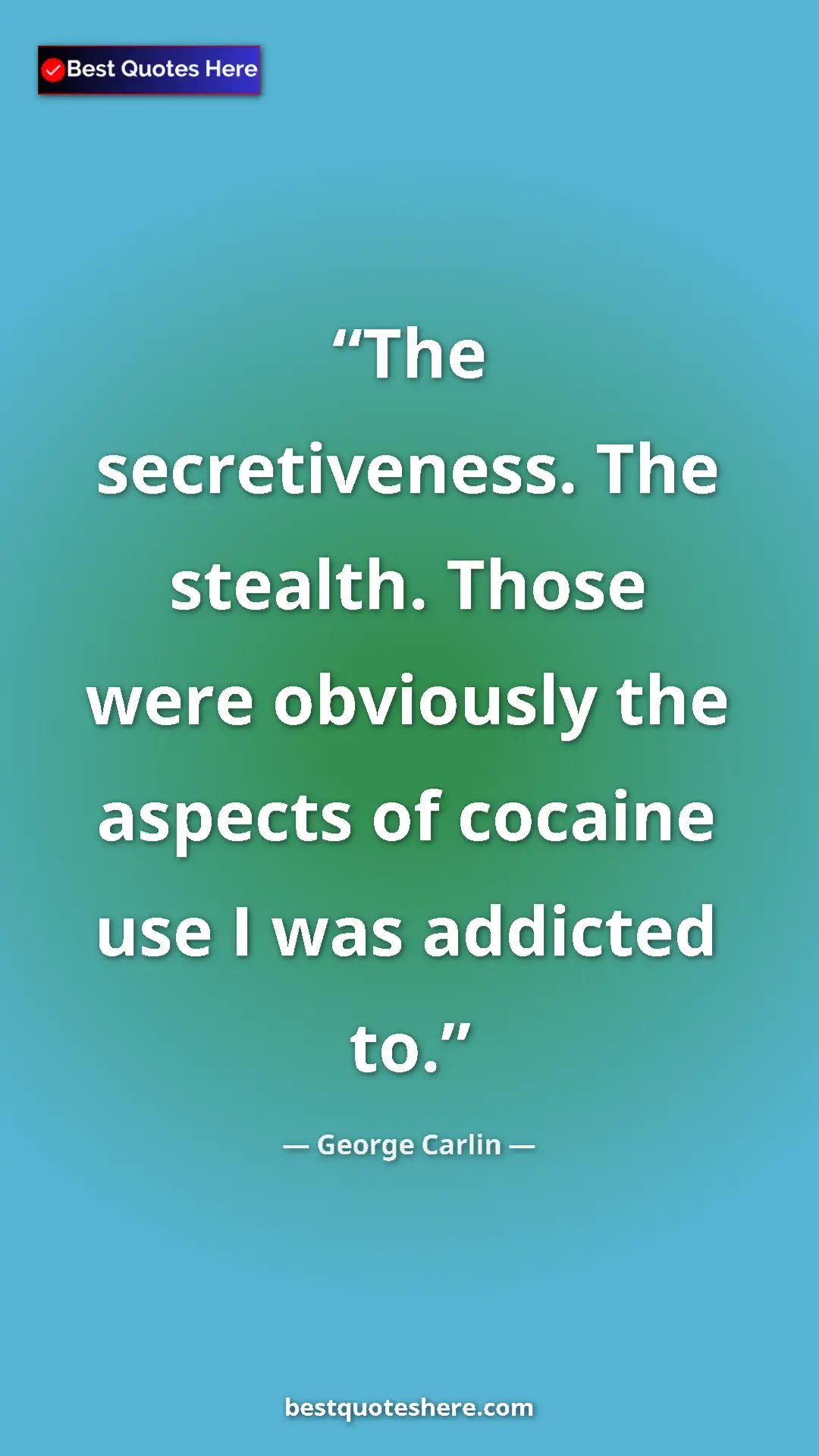 Pinterest quote poster by George Carlin: "The secretiveness. The stealth. Those were obviously the..."