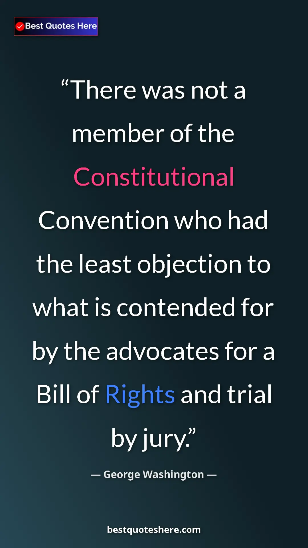Pinterest quote poster by George Washington: "There was not a member of the Constitutional Convention who..."