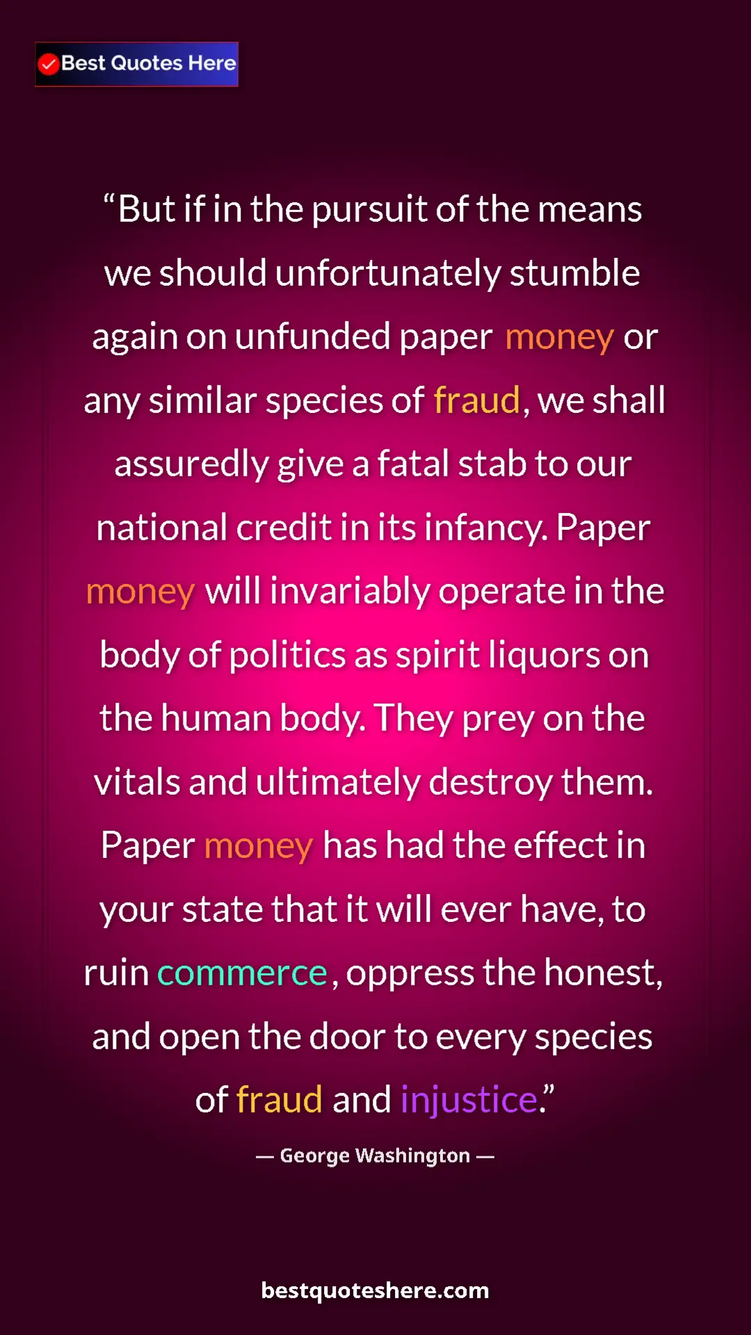 George Washington Quote Card: "But if in the pursuit of the means we should unfortunately s" Pinterest quote poster by George Washington: "But if in the pursuit of the means we should unfortunately s"