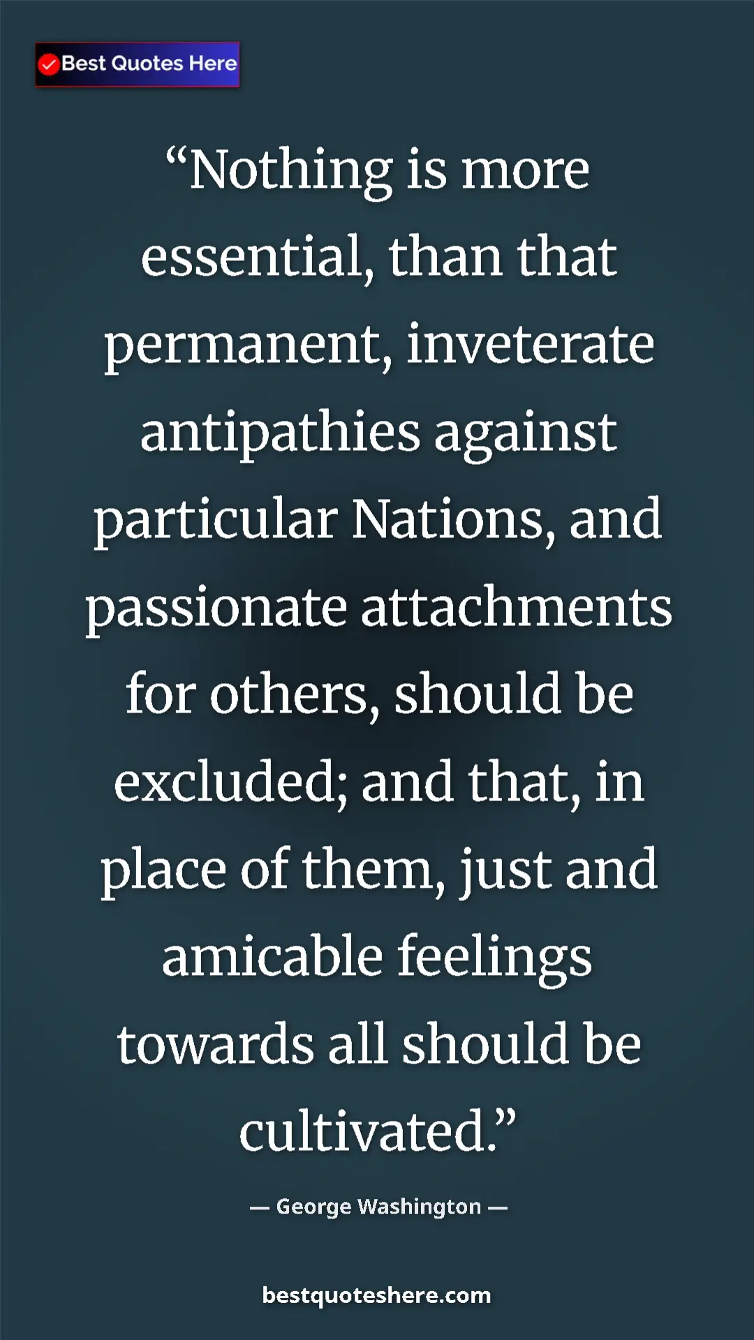 George Washington Quote Card: "Nothing is more essential, than that permanent, inveterate..." Pinterest quote poster by George Washington: "Nothing is more essential, than that permanent, inveterate..."