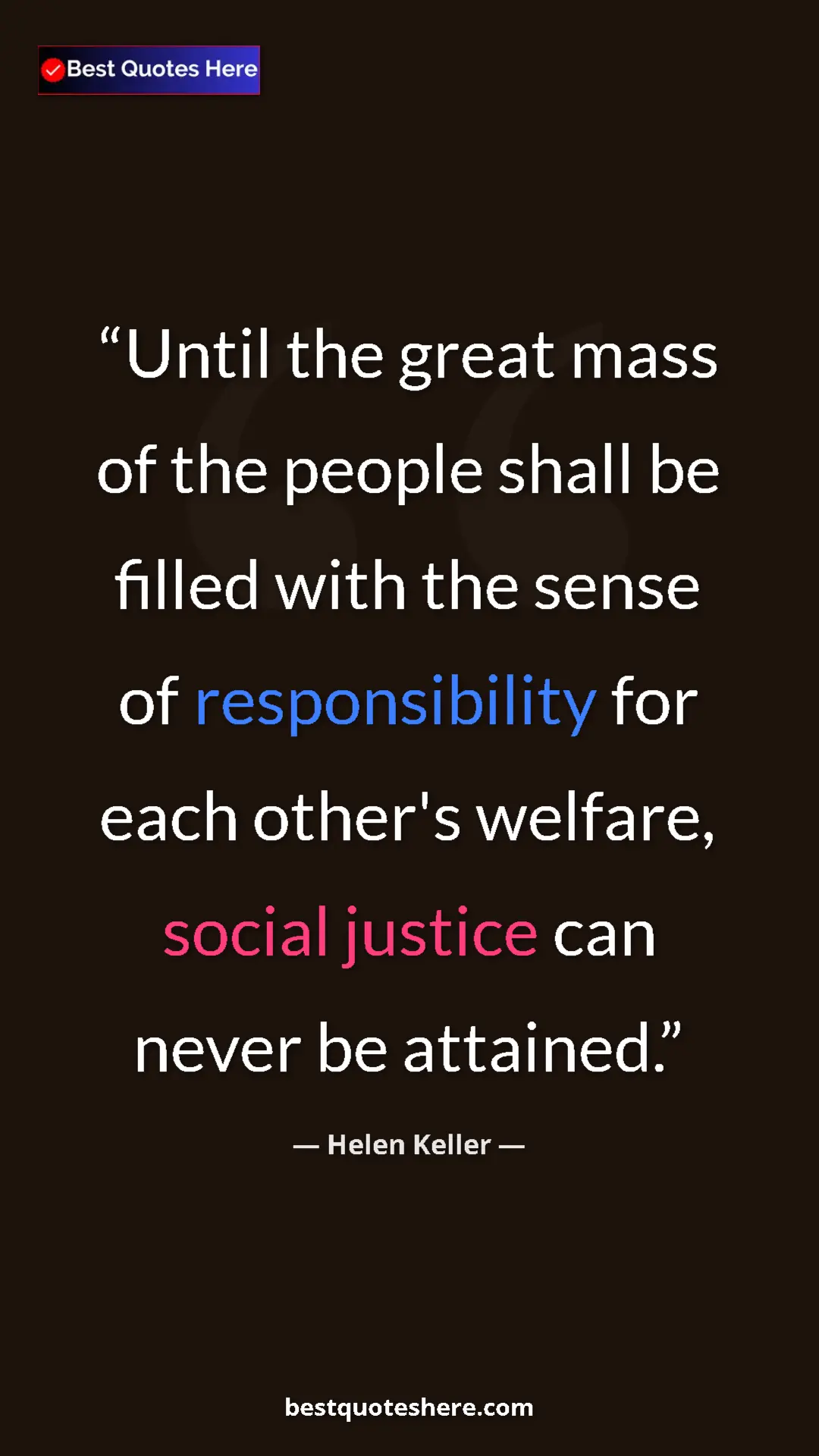 Helen Keller Quote Card: "Until the great mass of the people shall be filled with the..." Pinterest quote poster by Helen Keller: "Until the great mass of the people shall be filled with the..."