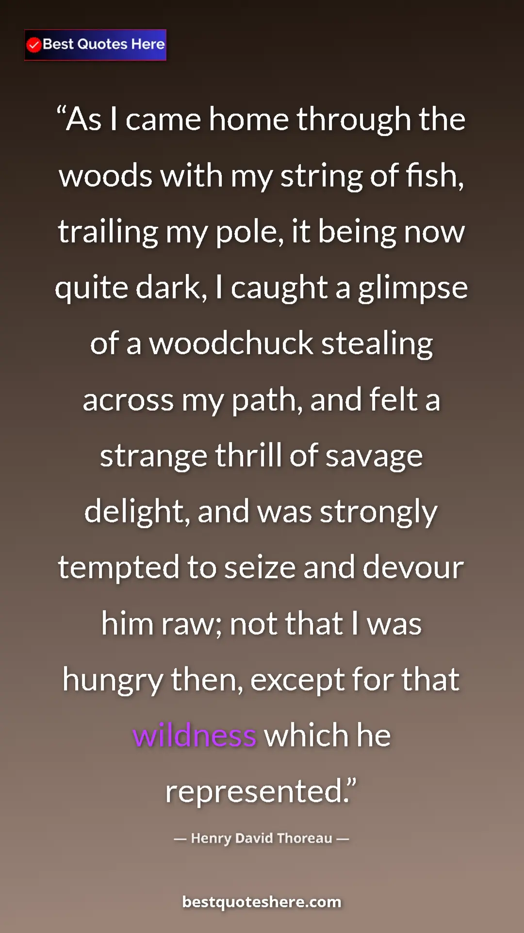 Henry David Thoreau Quote Card: "As I came home through the woods with my string of fish,..." Pinterest quote poster by Henry David Thoreau: "As I came home through the woods with my string of fish,..."