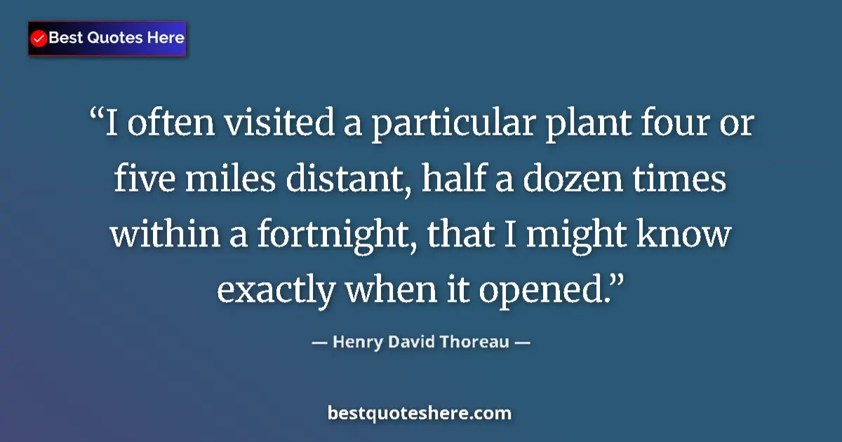 Henry David Thoreau Quote: "I often visited a particular plant four or five miles..." Henry David Thoreau quote: "I often visited a particular plant four or five miles..."