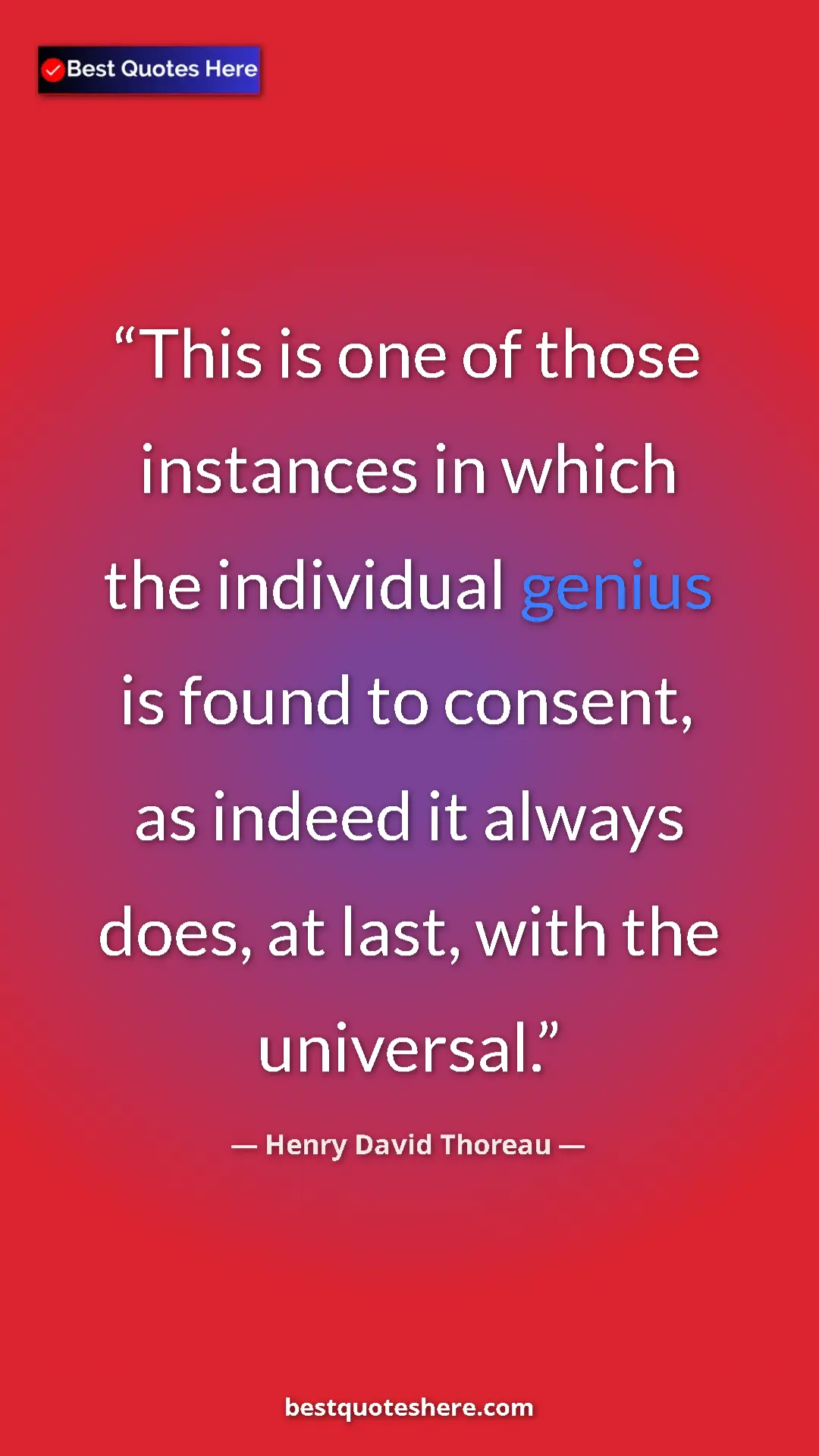 Henry David Thoreau Quote Card: "This is one of those instances in which the individual..." Pinterest quote poster by Henry David Thoreau: "This is one of those instances in which the individual..."