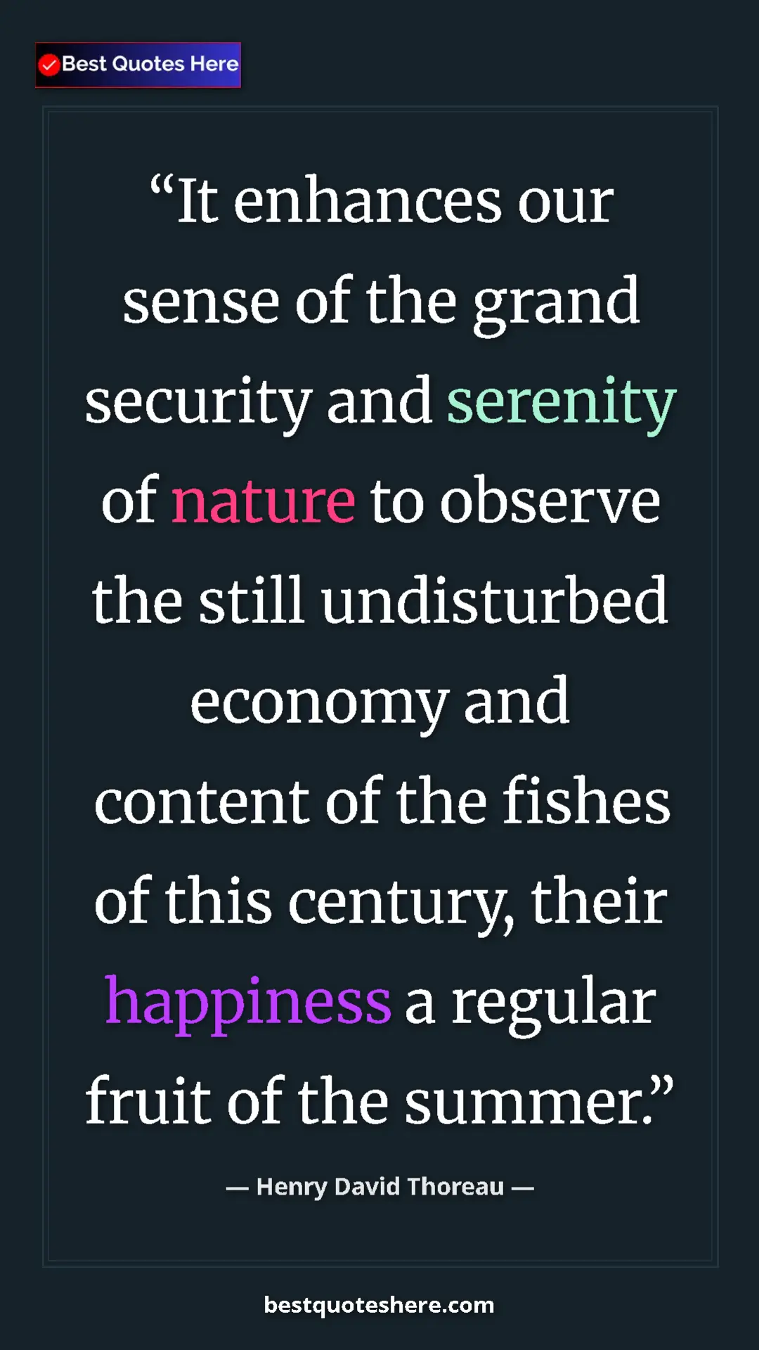 Pinterest quote poster by Henry David Thoreau: "It enhances our sense of the grand security and serenity of..."