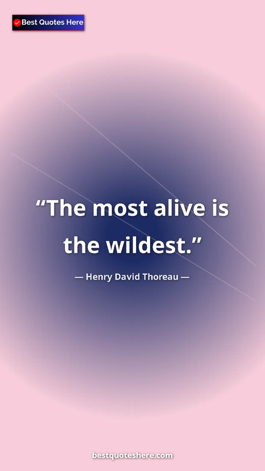 Pinterest quote poster by Henry David Thoreau: "The most alive is the wildest."