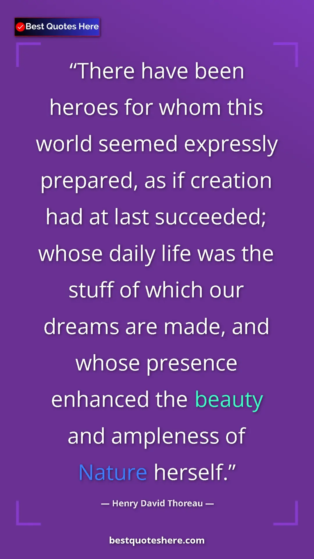 Henry David Thoreau Quote Card: "There have been heroes for whom this world seemed expressly..." Pinterest quote poster by Henry David Thoreau: "There have been heroes for whom this world seemed expressly..."