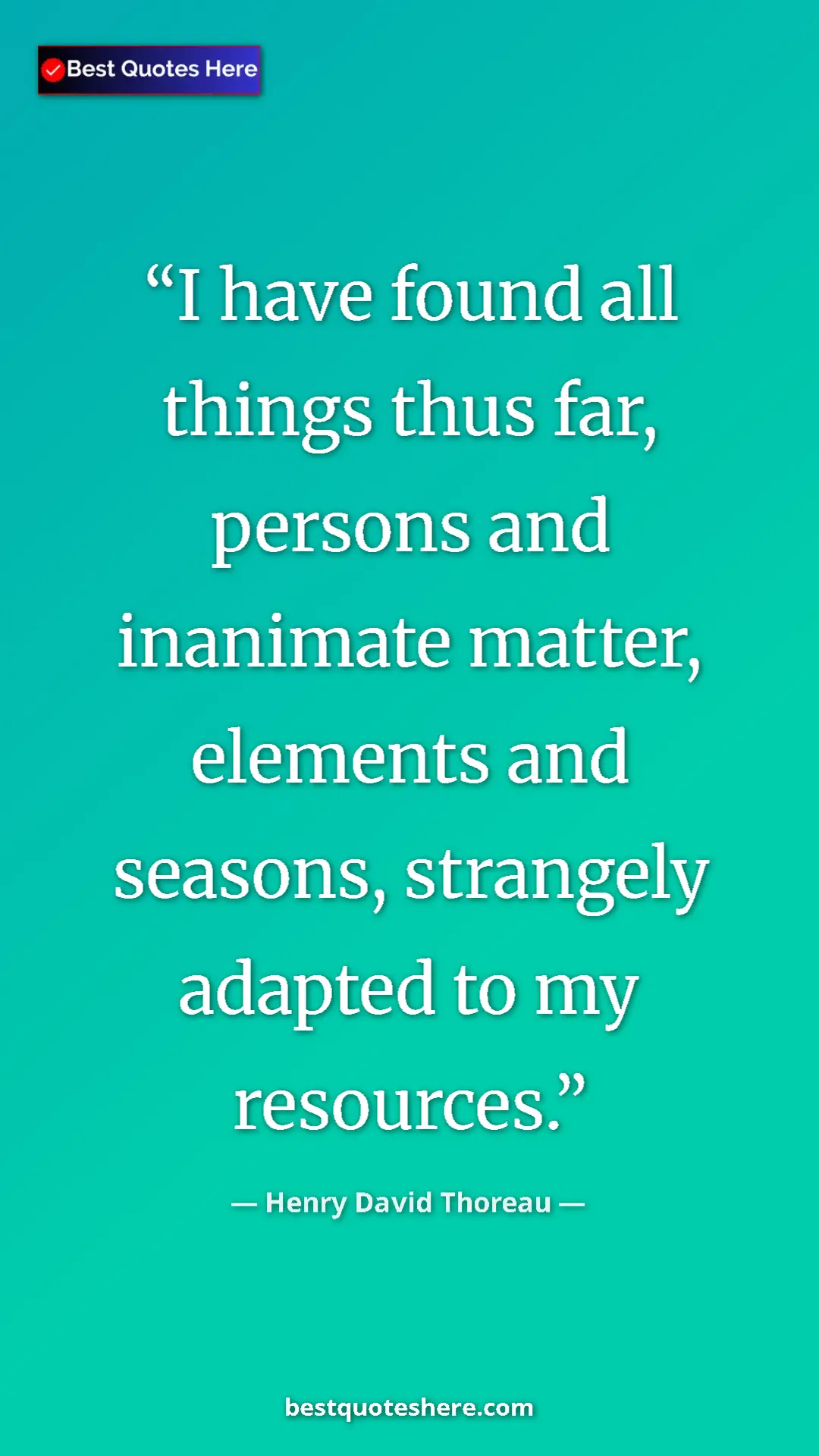 Henry David Thoreau Quote Card: "I have found all things thus far, persons and inanimate..." Pinterest quote poster by Henry David Thoreau: "I have found all things thus far, persons and inanimate..."