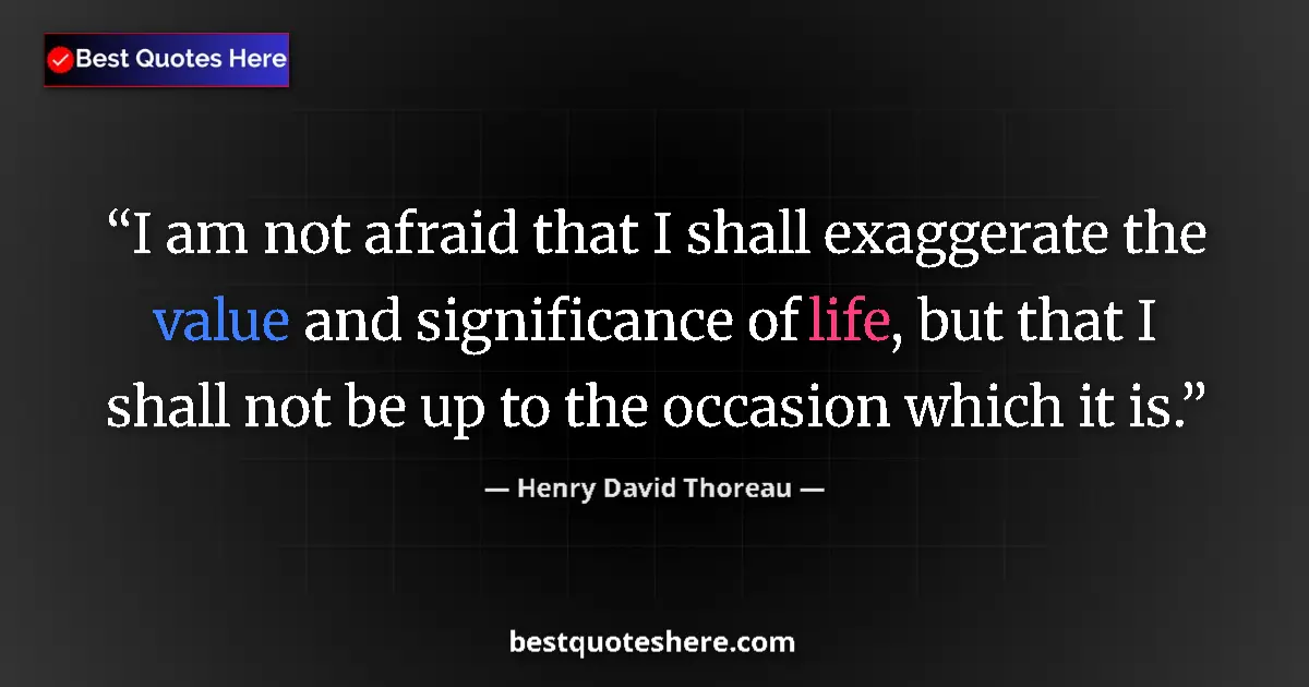Henry David Thoreau quote: "I am not afraid that I shall exaggerate the value and..."