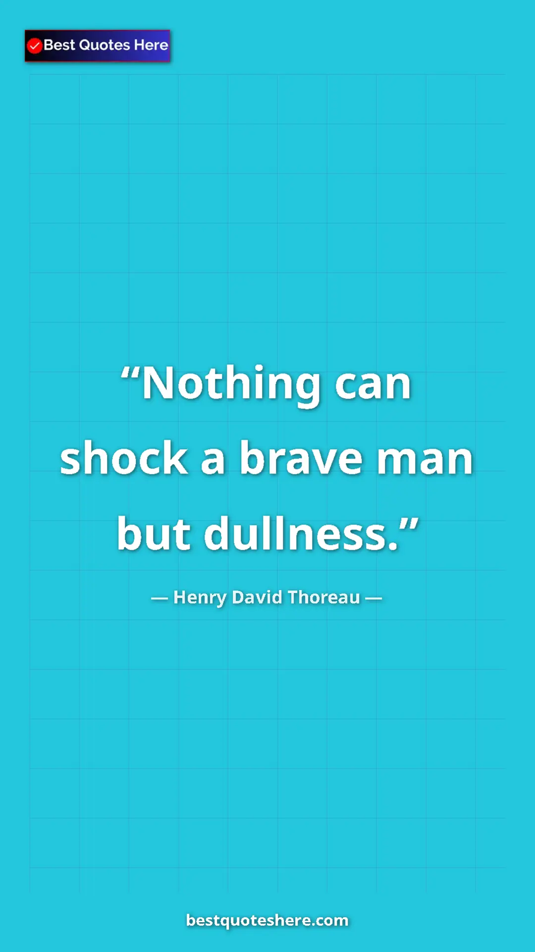 Pinterest quote poster by Henry David Thoreau: "Nothing can shock a brave man but dullness."