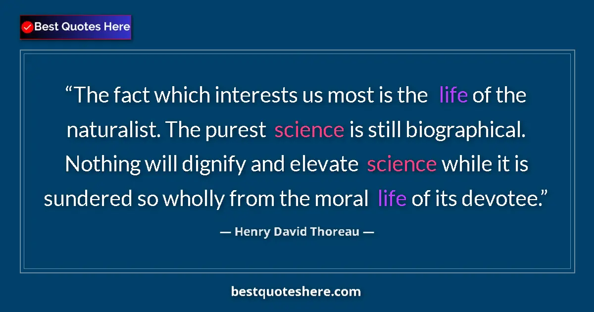 Quote by Henry David Thoreau: The fact which interests us most is the life of th
