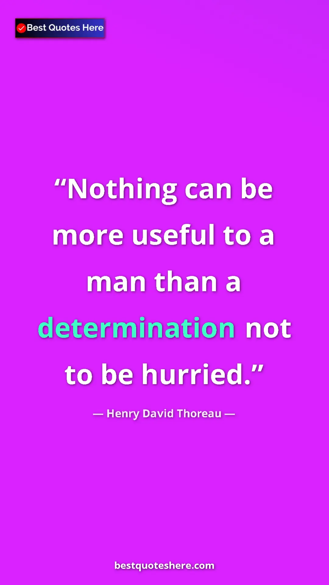 Henry David Thoreau Quote Card: "Nothing can be more useful to a man than a determination..." Pinterest quote poster by Henry David Thoreau: "Nothing can be more useful to a man than a determination..."