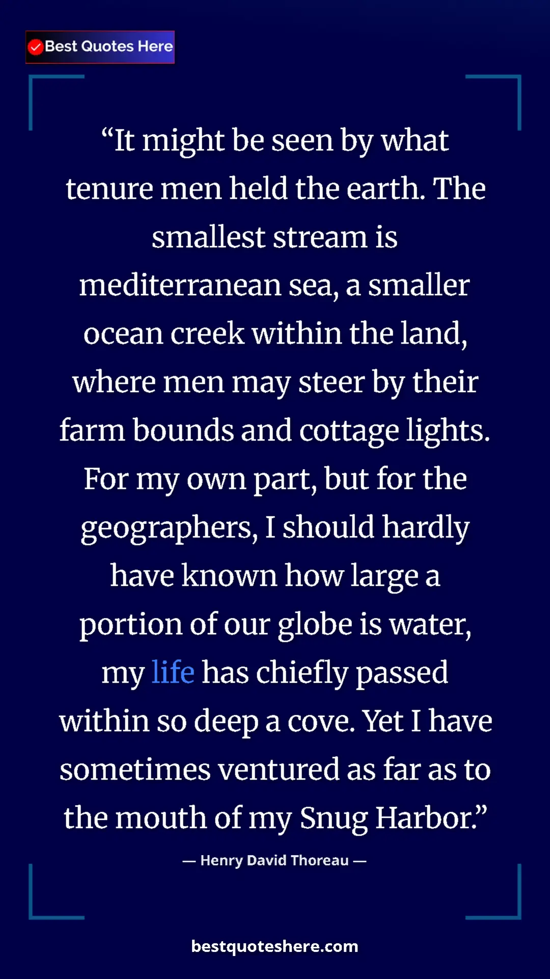 Henry David Thoreau Quote Card: "It might be seen by what tenure men held the earth. The..." Pinterest quote poster by Henry David Thoreau: "It might be seen by what tenure men held the earth. The..."