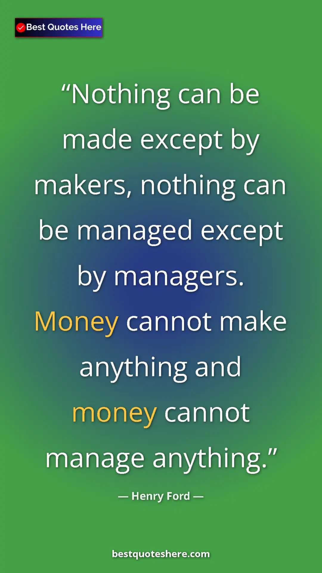 Henry Ford Quote Card: "Nothing can be made except by makers, nothing can be..." Pinterest quote poster by Henry Ford: "Nothing can be made except by makers, nothing can be..."