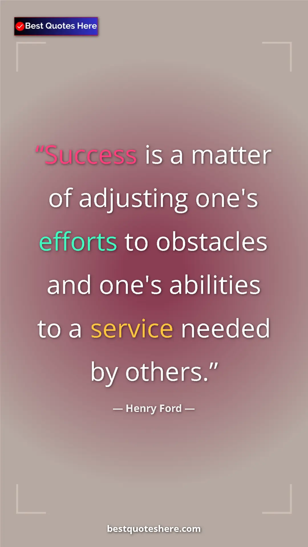 Pinterest quote poster by Henry Ford: "Success is a matter of adjusting one's efforts to obstacles..."