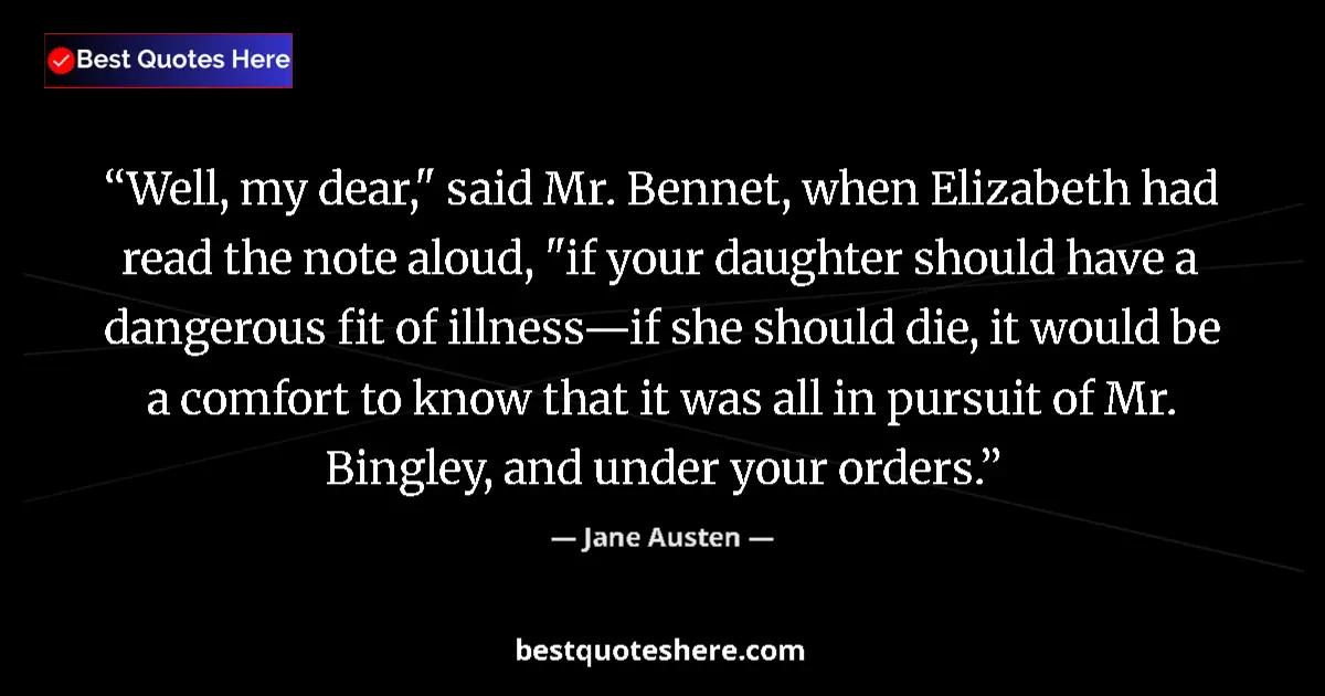 Quote by Jane Austen: Well, my dear,
