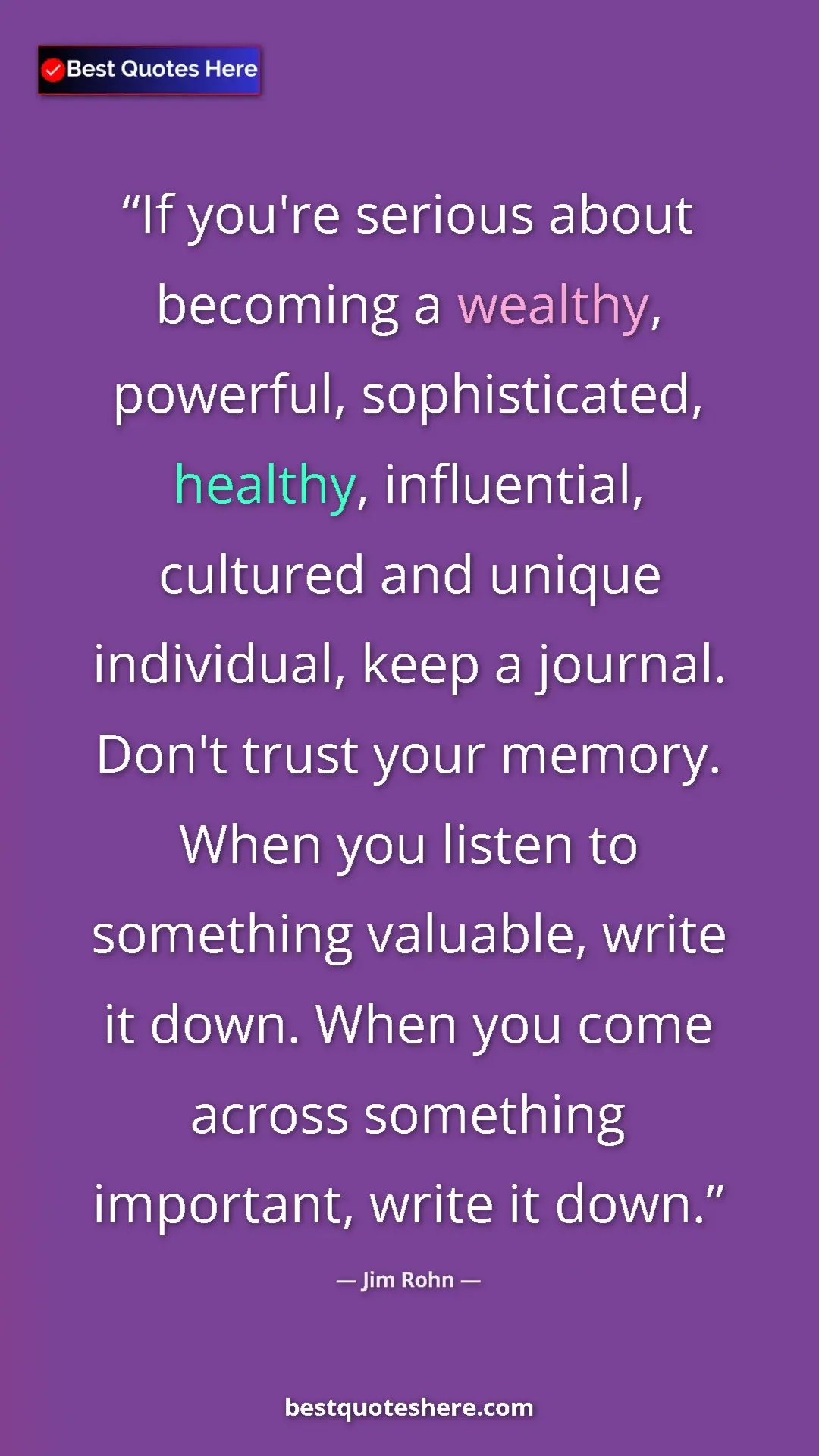 Jim Rohn Quote Card: "If you're serious about becoming a wealthy, powerful,..." Pinterest quote poster by Jim Rohn: "If you're serious about becoming a wealthy, powerful,..."
