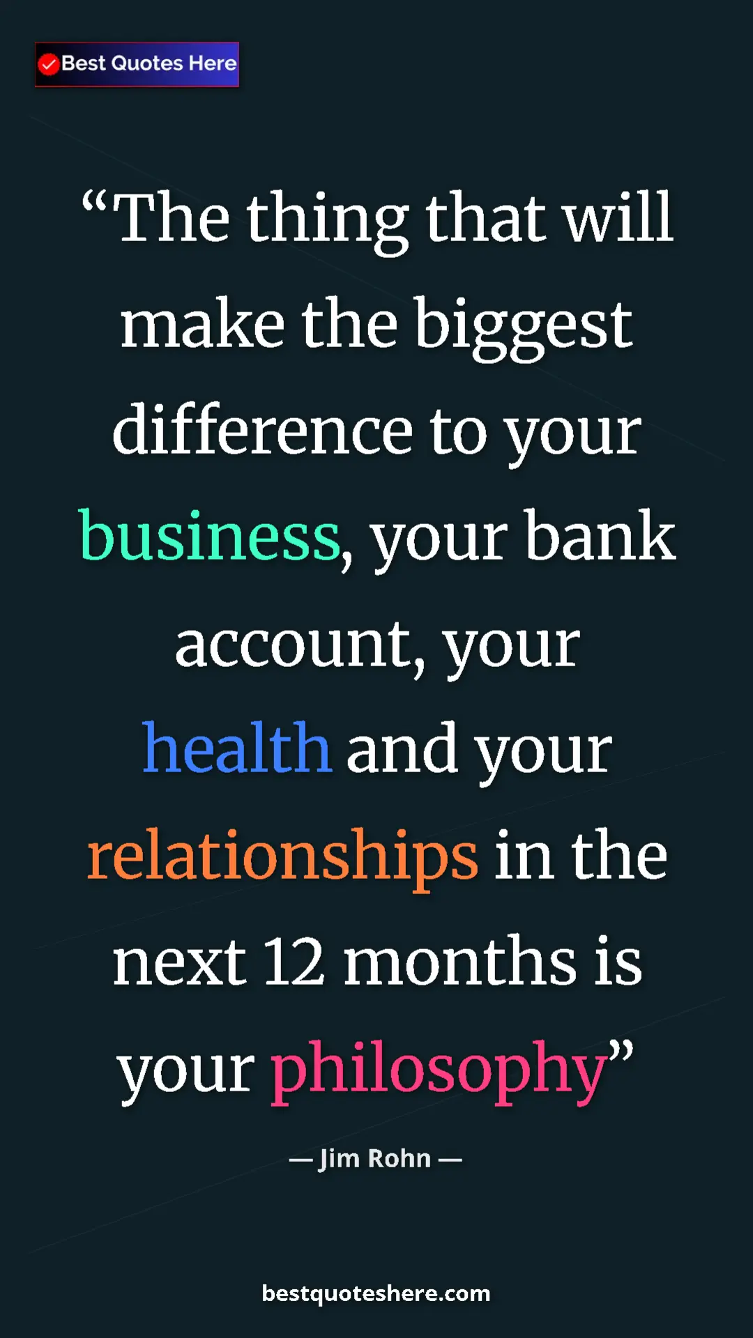 Pinterest quote poster by Jim Rohn: "The thing that will make the biggest difference to your..."