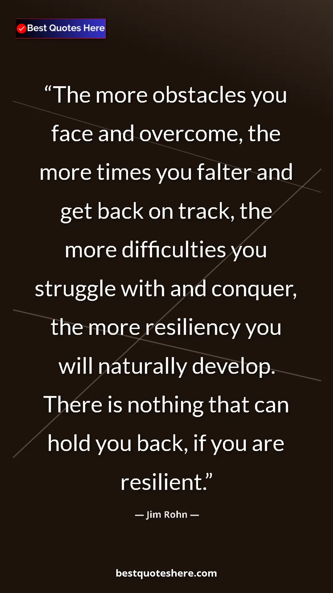 Jim Rohn Quote Card: "The more obstacles you face and overcome, the more times..." Pinterest quote poster by Jim Rohn: "The more obstacles you face and overcome, the more times..."