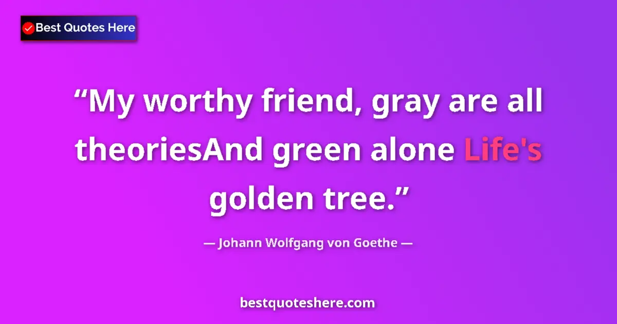 Quote by Johann Wolfgang von Goethe: My worthy friend, gray are all theoriesAnd green a