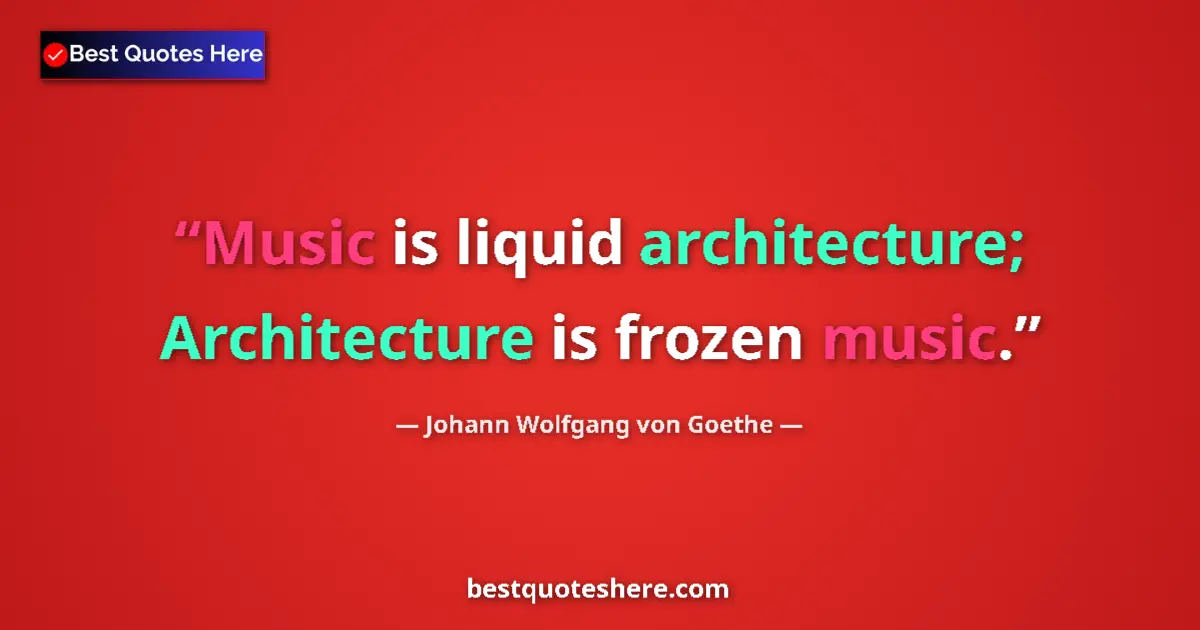 Quote by Johann Wolfgang von Goethe: Music is liquid architecture; Architecture is frozen music....