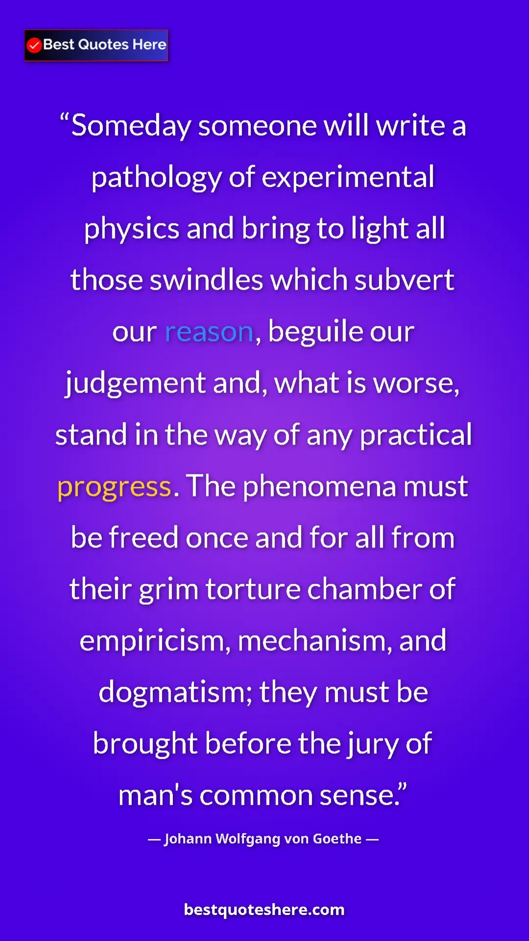 Johann Wolfgang von Goethe Quote Card: "Someday someone will write a pathology of experimental..." Pinterest quote poster by Johann Wolfgang von Goethe: "Someday someone will write a pathology of experimental..."