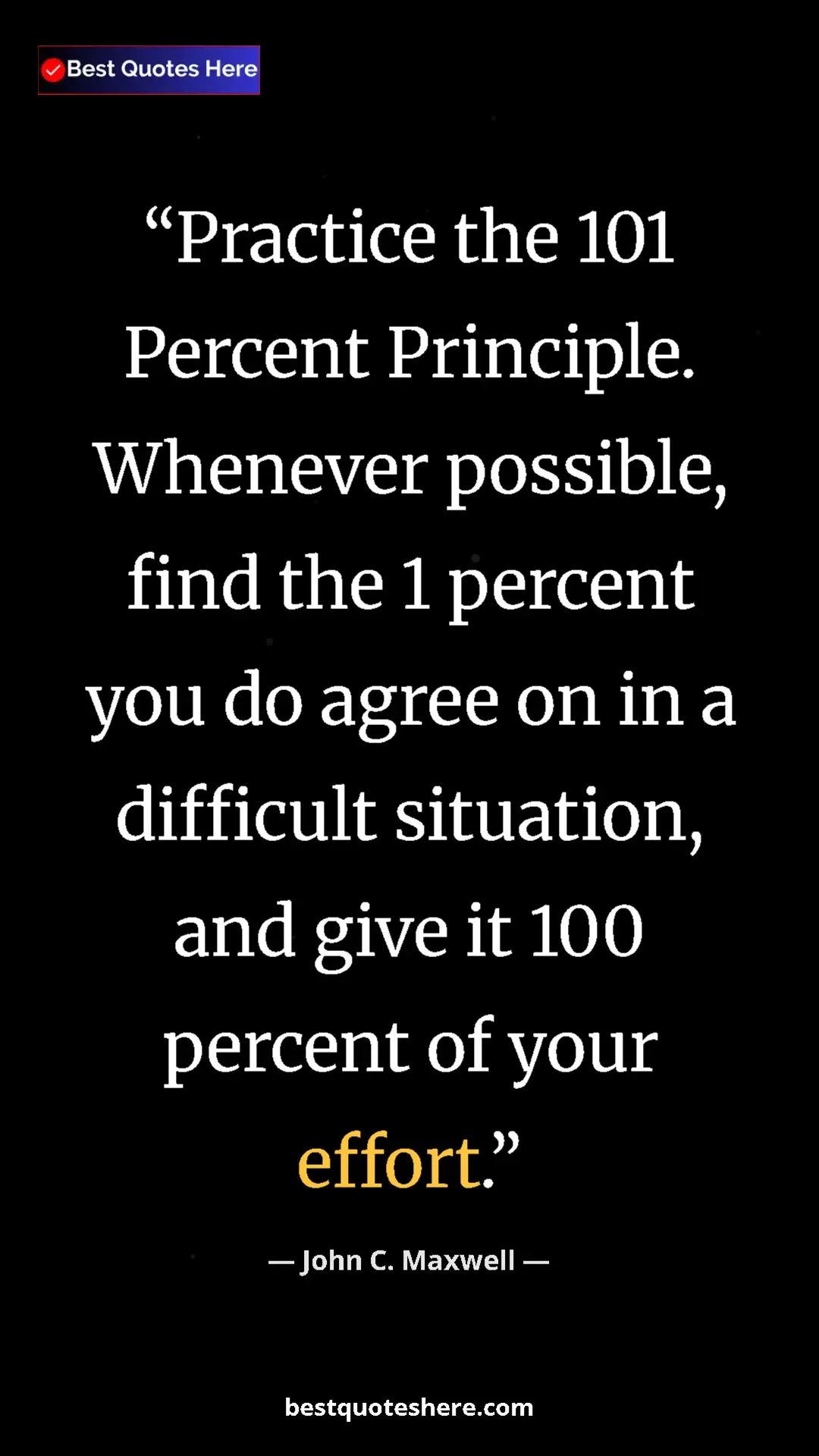 Pinterest quote poster by John C. Maxwell: "Practice the 101 Percent Principle. Whenever possible, find..."