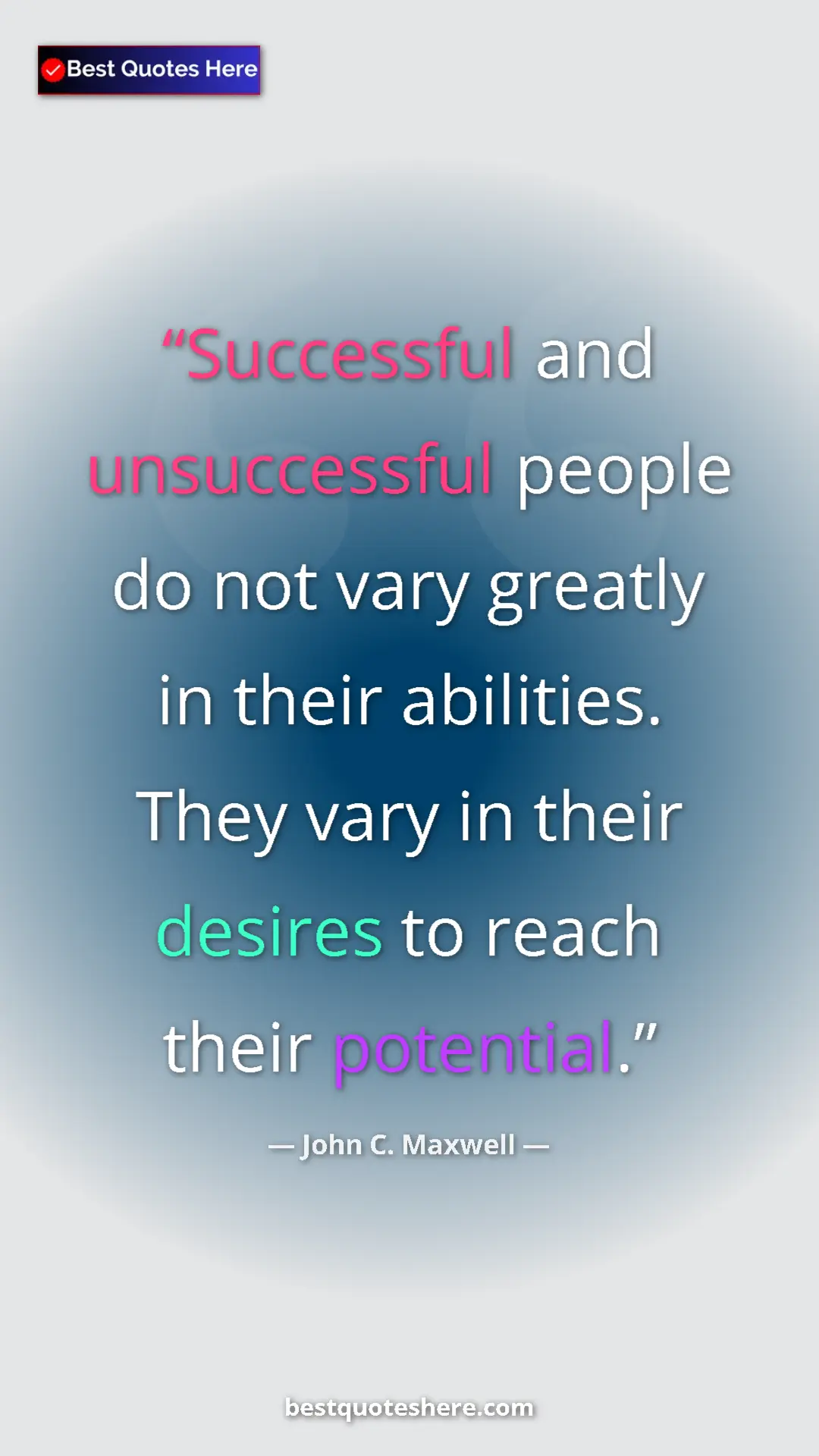 Pinterest quote poster by John C. Maxwell: "Successful and unsuccessful people do not vary greatly in..."