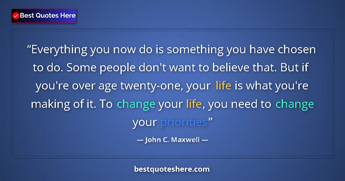 Image for the quote by John C Maxwell: Everything you now do is something you have chosen to do. Some people don't want to believe that. Bu...