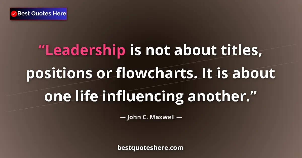 Quote by John C. Maxwell: Leadership is not about titles, positions or flowc