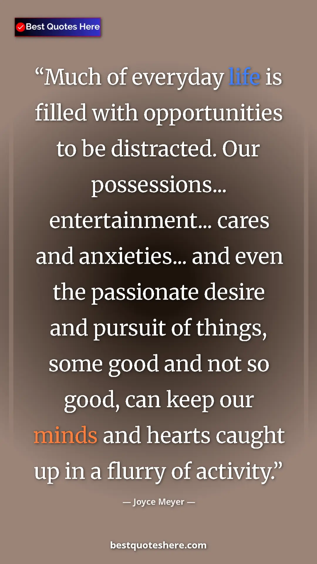 Joyce Meyer Quote Card: "Much of everyday life is filled with opportunities to be..." Pinterest quote poster by Joyce Meyer: "Much of everyday life is filled with opportunities to be..."