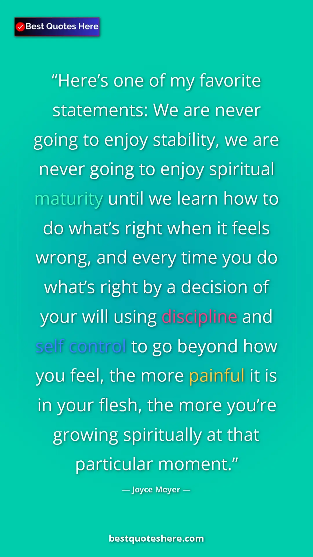 Joyce Meyer Quote Card: "Here’s one of my favorite statements: We are never going to..." Pinterest quote poster by Joyce Meyer: "Here’s one of my favorite statements: We are never going to..."