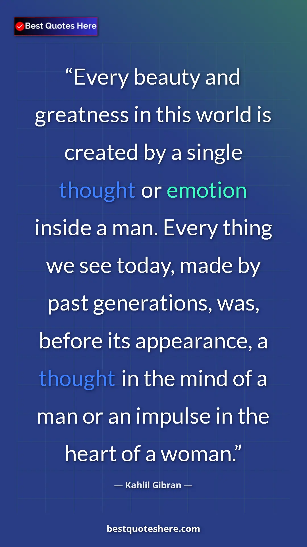 Kahlil Gibran Quote Card: "Every beauty and greatness in this world is created by a..." Pinterest quote poster by Kahlil Gibran: "Every beauty and greatness in this world is created by a..."