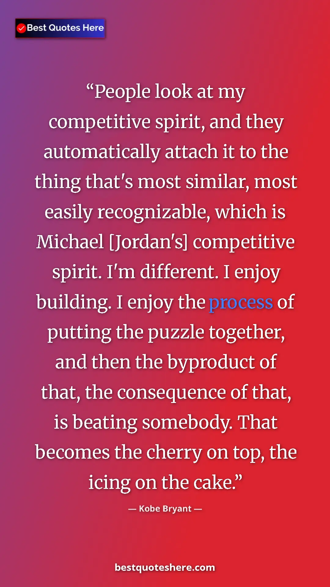 Pinterest quote poster by Kobe Bryant: "People look at my competitive spirit, and they..."