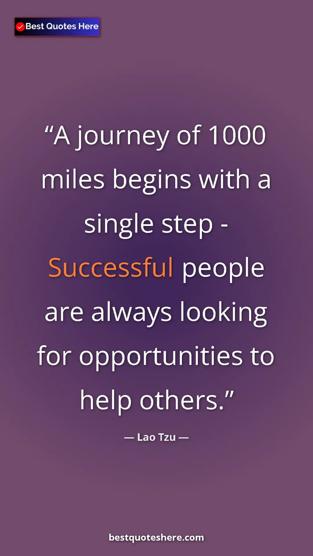 Pinterest quote poster by Lao Tzu: "A journey of 1000 miles begins with a single step -..."