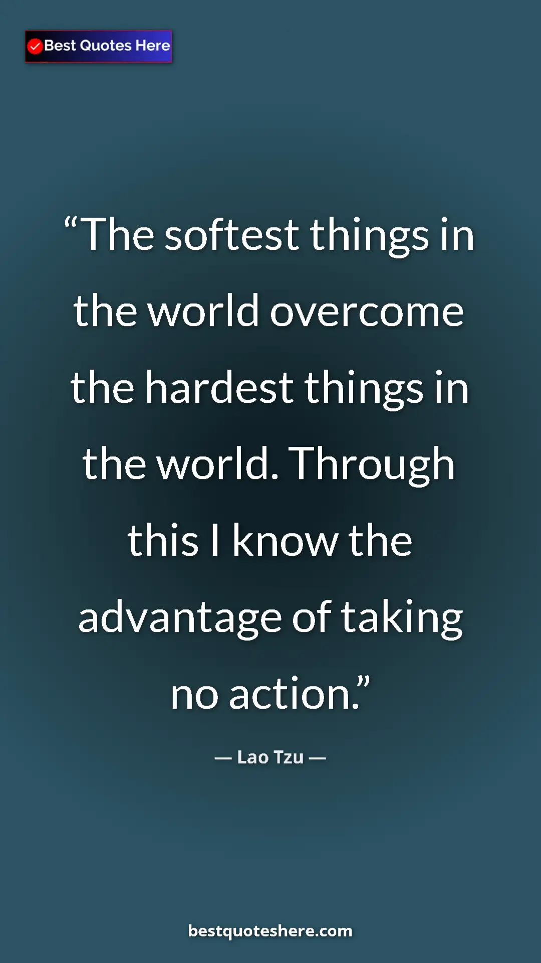 Pinterest quote poster by Lao Tzu: "The softest things in the world overcome the hardest things..."