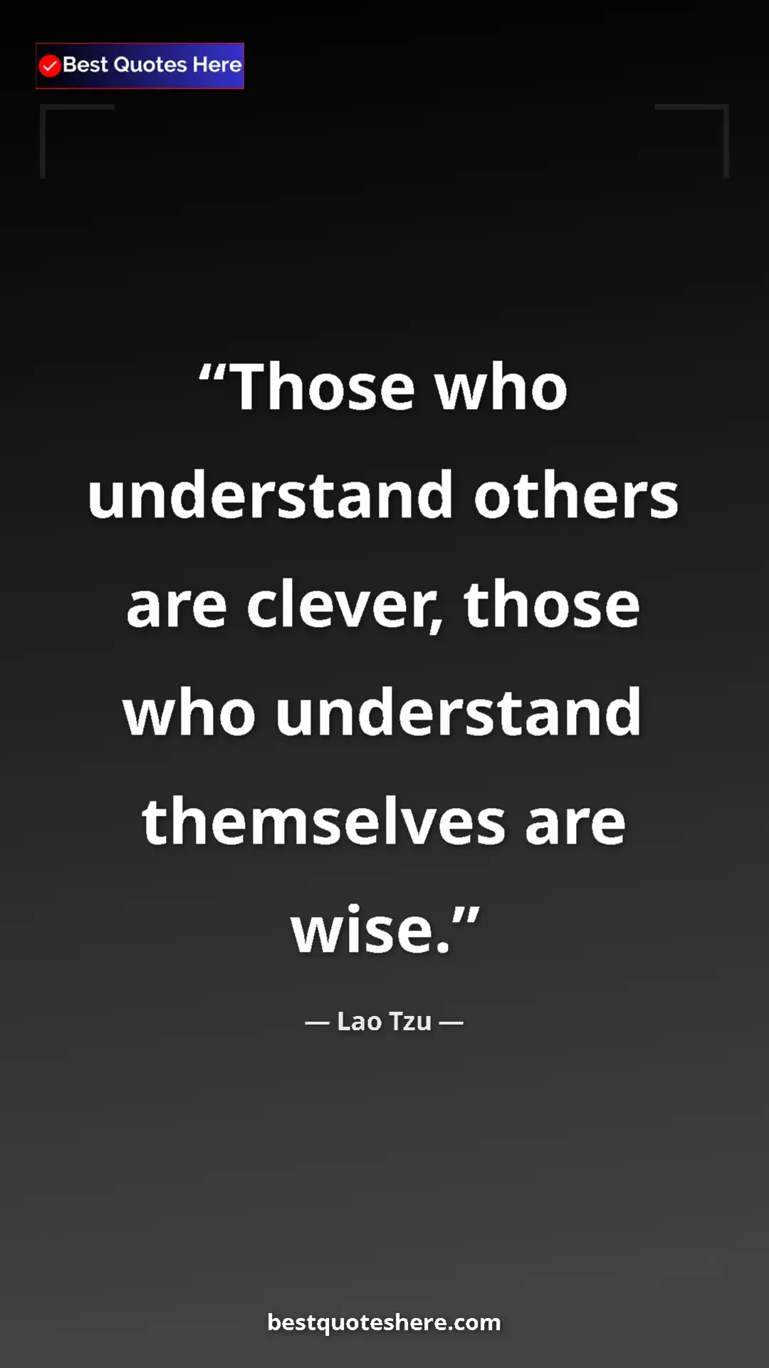 Pinterest quote poster by Lao Tzu: "Those who understand others are clever, those who..."