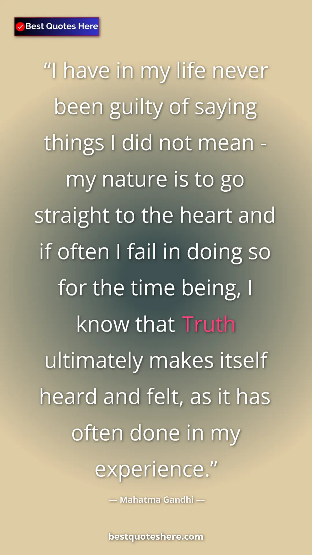 Mahatma Gandhi Quote Card: "I have in my life never been guilty of saying things I did..." Pinterest quote poster by Mahatma Gandhi: "I have in my life never been guilty of saying things I did..."