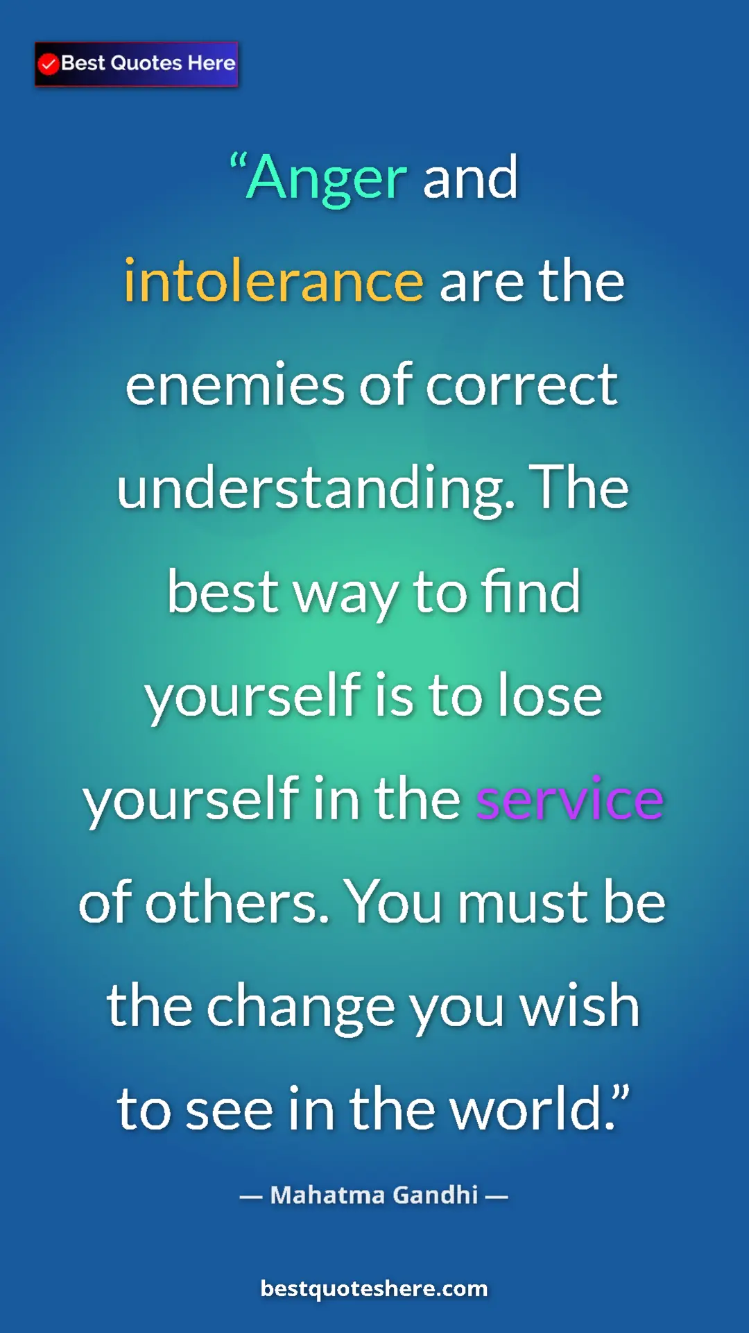 Mahatma Gandhi Quote Card: "Anger and intolerance are the enemies of correct..." Pinterest quote poster by Mahatma Gandhi: "Anger and intolerance are the enemies of correct..."