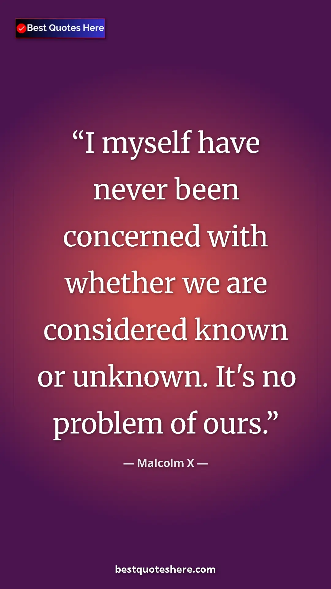 Malcolm X Quote Card: "I myself have never been concerned with whether we are..." Pinterest quote poster by Malcolm X: "I myself have never been concerned with whether we are..."