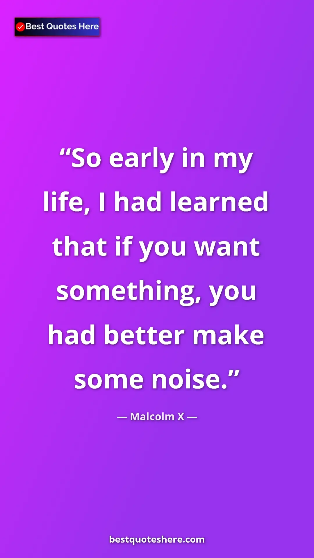 Pinterest quote poster by Malcolm X: "So early in my life, I had learned that if you want..."