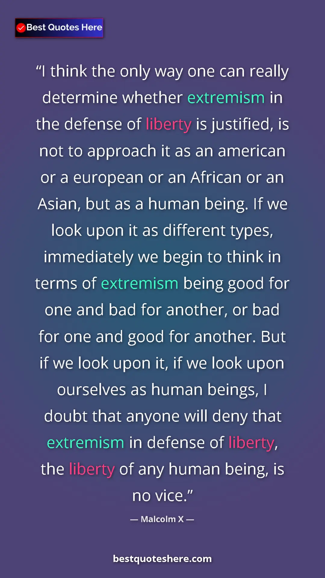 Malcolm X Quote Card: "I think the only way one can really determine whether..." Pinterest quote poster by Malcolm X: "I think the only way one can really determine whether..."