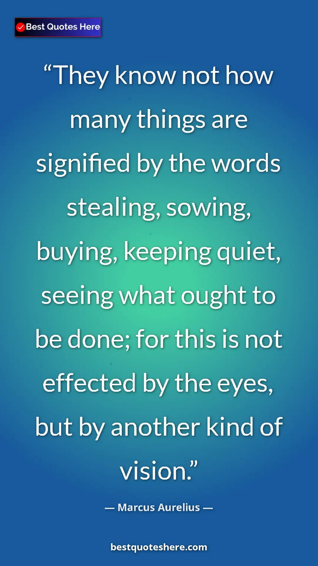 Pinterest quote poster by Marcus Aurelius: "They know not how many things are signified by the words..."