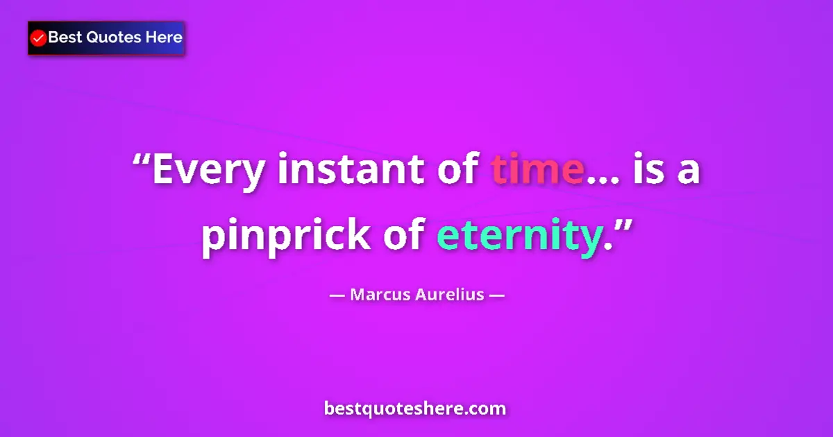 Marcus Aurelius quote: "Every instant of time... is a pinprick of eternity."